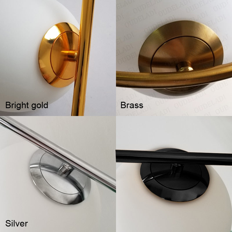 Nordic Glass Ball Pendant Lights Industriel Hanging Lamp luxury Gold Silver Brass art Kitchen hotel hoop decor Pendant Lamp
