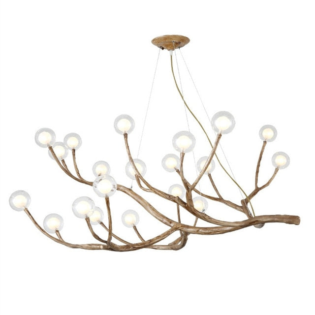 Rustic Tree Branch Glass Bubble Chandelier Lighting Bar Retro Chandeliers Ceiling Vintage Home Decor lustres light fixtures