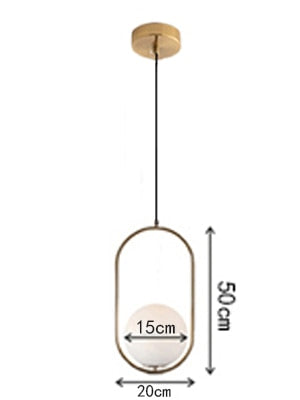 Nordic Glass Ball Pendant Lights Industriel Hanging Lamp luxury Gold Silver Brass art Kitchen hotel hoop decor Pendant Lamp
