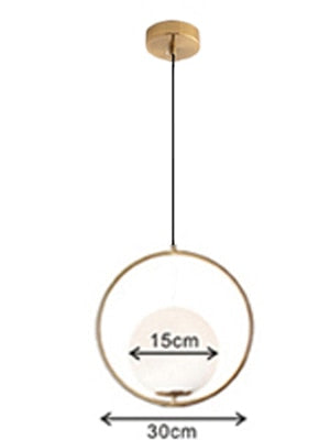 Nordic Glass Ball Pendant Lights Industriel Hanging Lamp luxury Gold Silver Brass art Kitchen hotel hoop decor Pendant Lamp