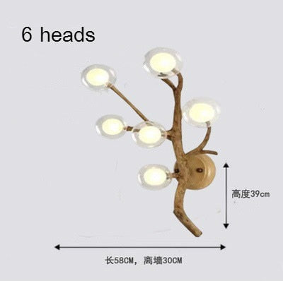 Rustic Tree Branch Glass Bubble Chandelier Lighting Bar Retro Chandeliers Ceiling Vintage Home Decor lustres light fixtures
