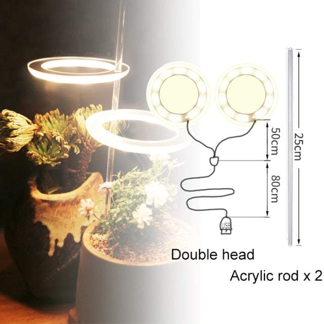 Angel Three Ring Grow Light DC5V USB Phytolamp For Plants Led Full Spectrum Lamp For Indoor Plant Seedlings Home Flower Succulet