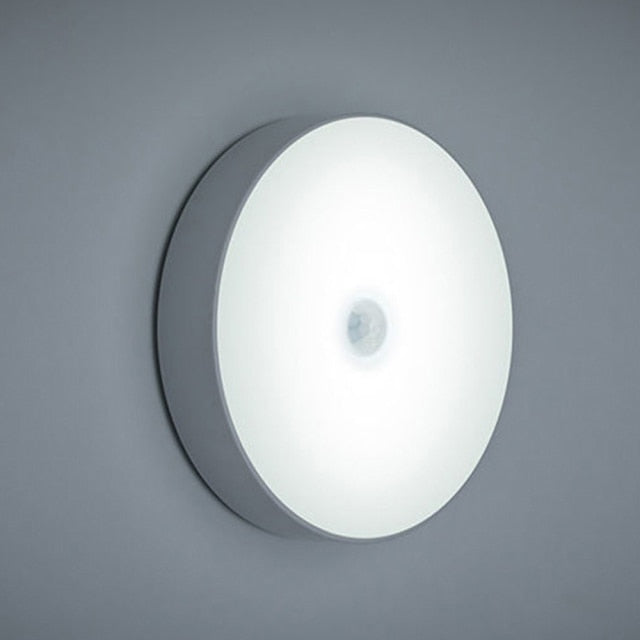 Sanmusion LED Night Light Mini Round Light Sensor Control No Flicker Nightlight Wall Lamp For Children Kids Kitchen Bedroom
