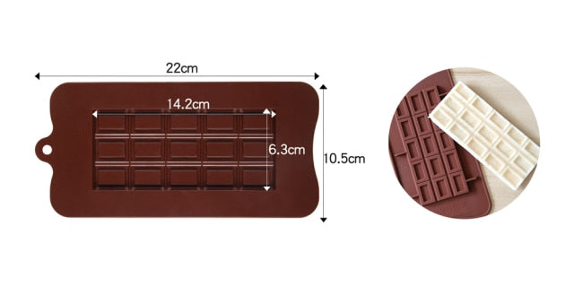 1PCS Silicone Mold 12 Cells Chocolate Mold Fondant Patisserie Candy Bar Mould Cake Mode Decoration Kitchen Baking Accessories