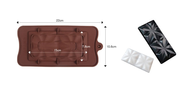 1PCS Silicone Mold 12 Cells Chocolate Mold Fondant Patisserie Candy Bar Mould Cake Mode Decoration Kitchen Baking Accessories