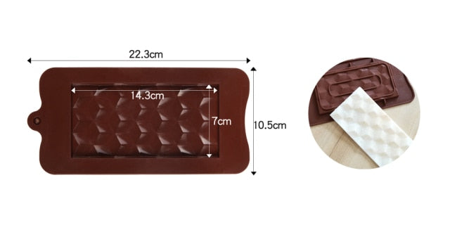 1PCS Silicone Mold 12 Cells Chocolate Mold Fondant Patisserie Candy Bar Mould Cake Mode Decoration Kitchen Baking Accessories