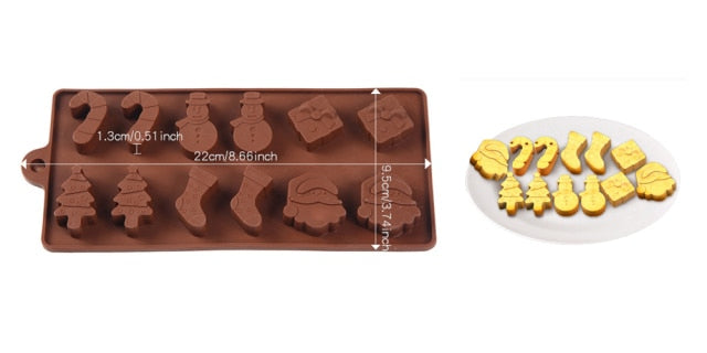 1PCS Silicone Mold 12 Cells Chocolate Mold Fondant Patisserie Candy Bar Mould Cake Mode Decoration Kitchen Baking Accessories