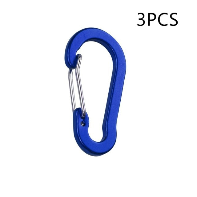 10pcs Carabiners Aluminum Alloy D Carabiner Spring Snap Clip Hooks Keychain Climbing Carabiner for Keys Camping Tools