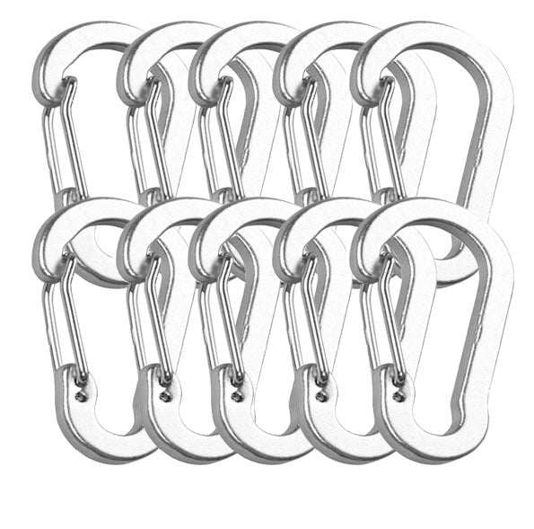 10pcs Carabiners Aluminum Alloy D Carabiner Spring Snap Clip Hooks Keychain Climbing Carabiner for Keys Camping Tools