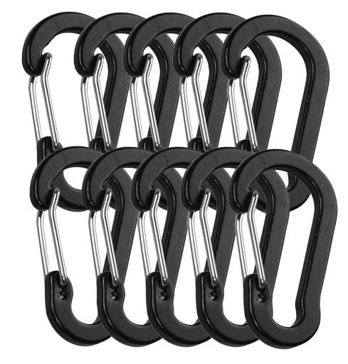 10pcs Carabiners Aluminum Alloy D Carabiner Spring Snap Clip Hooks Keychain Climbing Carabiner for Keys Camping Tools