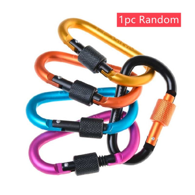 10pcs Carabiners Aluminum Alloy D Carabiner Spring Snap Clip Hooks Keychain Climbing Carabiner for Keys Camping Tools