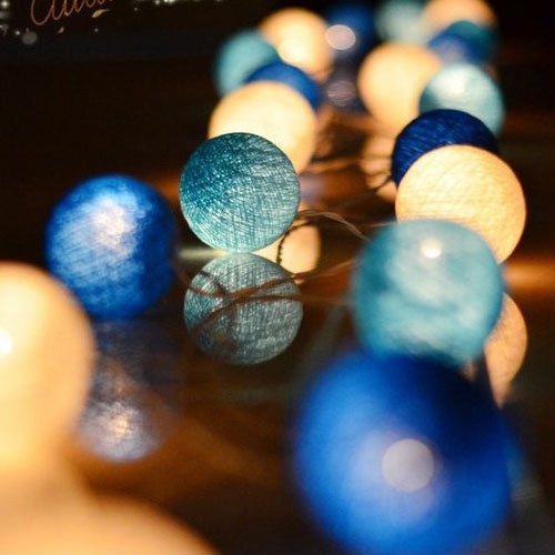 20 LED Cotton Ball Garland String Lights Christmas Fairy Lighting Strings for Outdoor Holiday Wedding Xmas Party Home Decoration