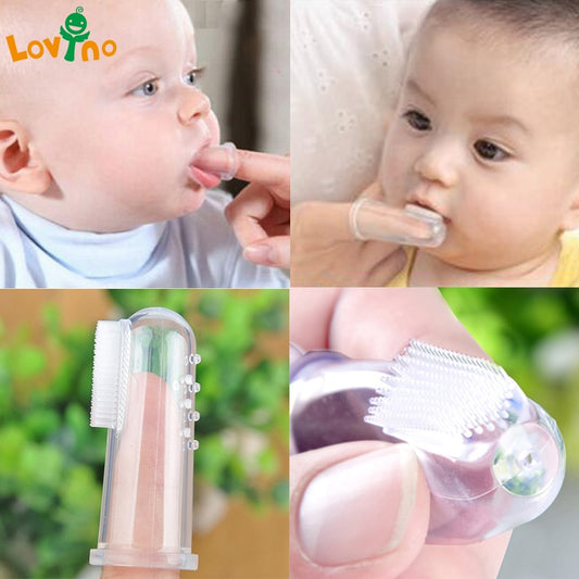 Baby Finger Toothbrush Silicon Toothbrush+Box Children Teeth Clear Soft Silicone Infant Tooth Brush Rubber Cleaning