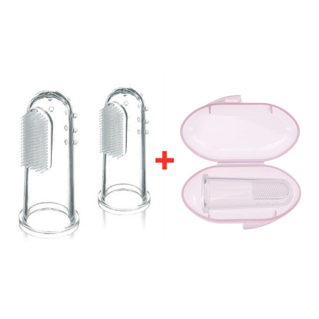 Baby Finger Toothbrush Silicon Toothbrush+Box Children Teeth Clear Soft Silicone Infant Tooth Brush Rubber Cleaning