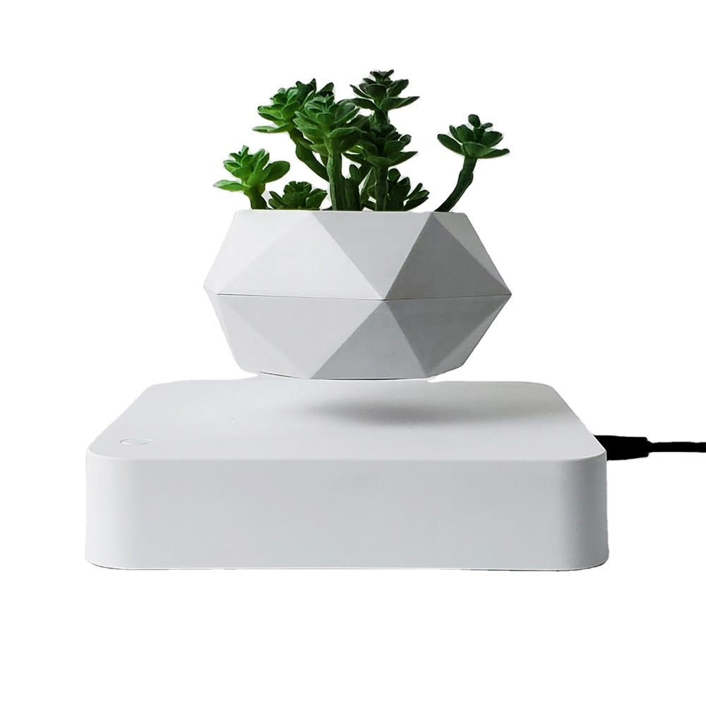 Levitating Air Bonsai Pot Rotation Flower Pot Planters Magnetic  Suspension Floating Pot Potted Plant Home Desk Decor