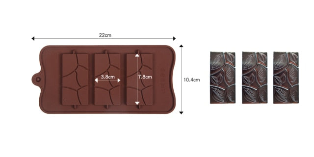 1PCS Silicone Mold 12 Cells Chocolate Mold Fondant Patisserie Candy Bar Mould Cake Mode Decoration Kitchen Baking Accessories