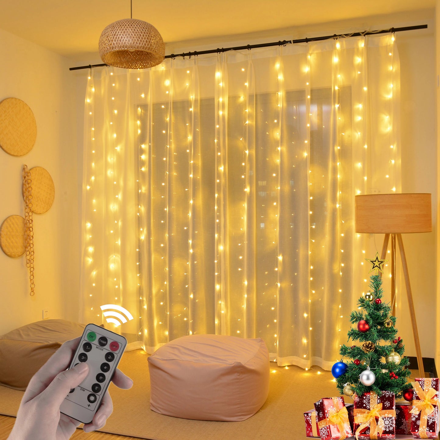 3M LED Christmas Fairy String Lights USB Remote Control Festoon Garland on Window New Year Holiday Decoration for Home Outdoor