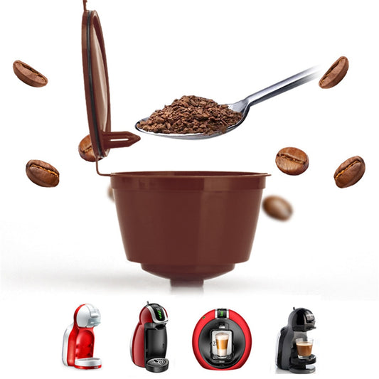 Reusable Coffee Capsule Filter Cup For Nescafe Dolce Gusto Refillable Caps Spoon Brush Filter Baskets Pod Strainer Coffeeware